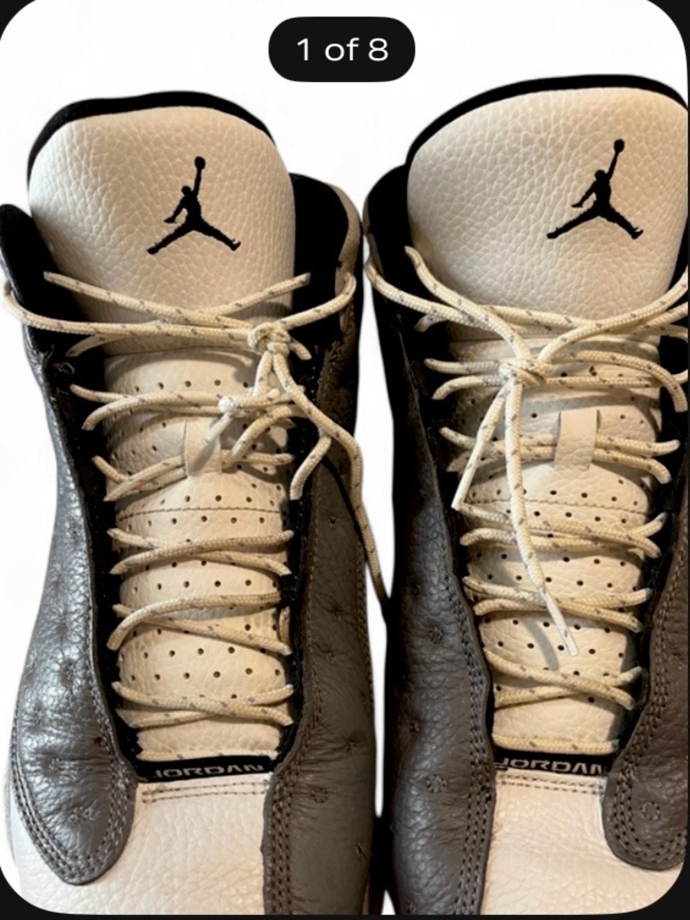 Jordan Men's White and Gray Retro-Style Basketball Sneakers (with box)